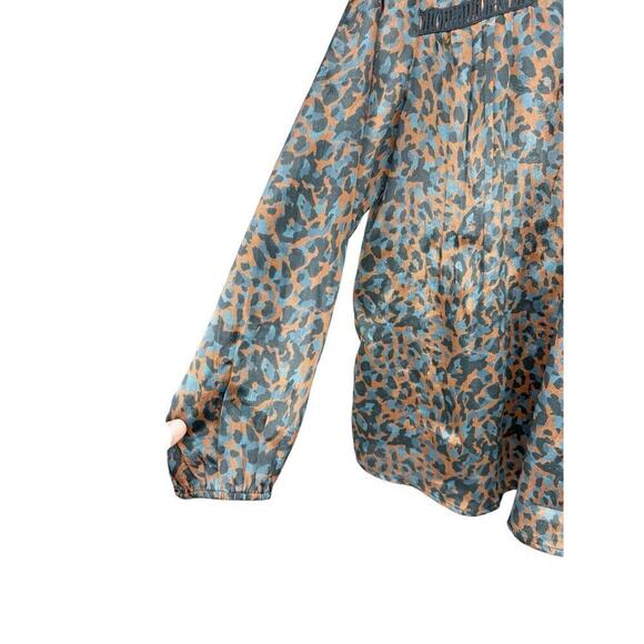 Soft Surroundings Gianna Copper Teal Animal Print Top Long Sleeve Size XL Silky - Picture 4 of 7